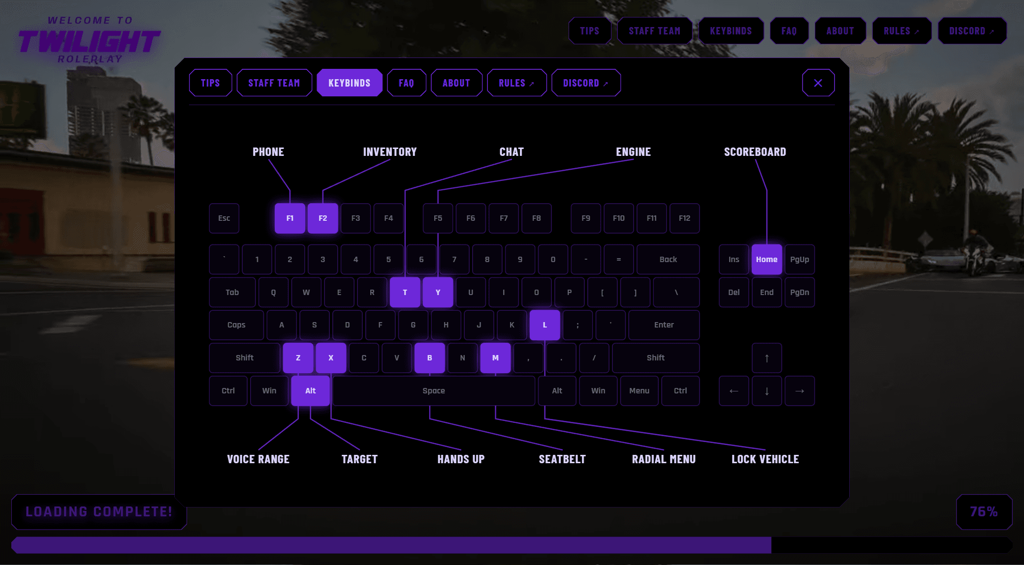 Loading Screen interface